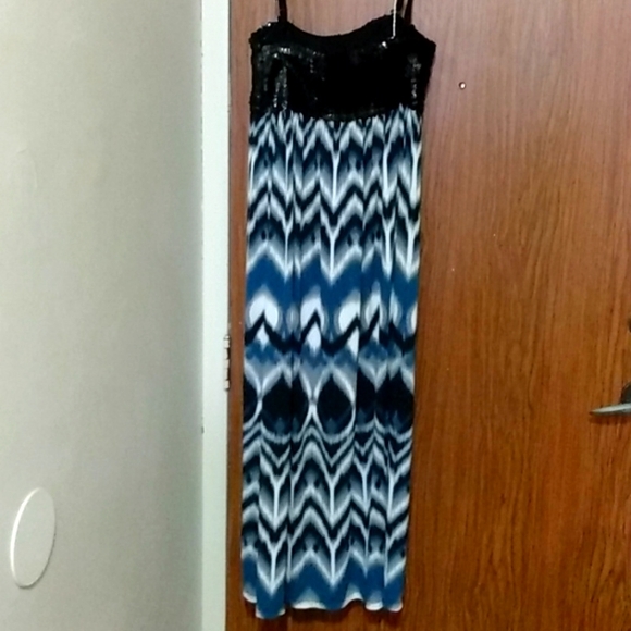 NWT Alfani Sequined Abstract Strapless Dress - Picture 2 of 8